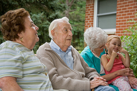 Aunt Mae, Dad, Mae and Belle
