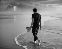 Collecting Shells. - Gold and Overall Winner  - "The Soul of Black and White" Exhibition