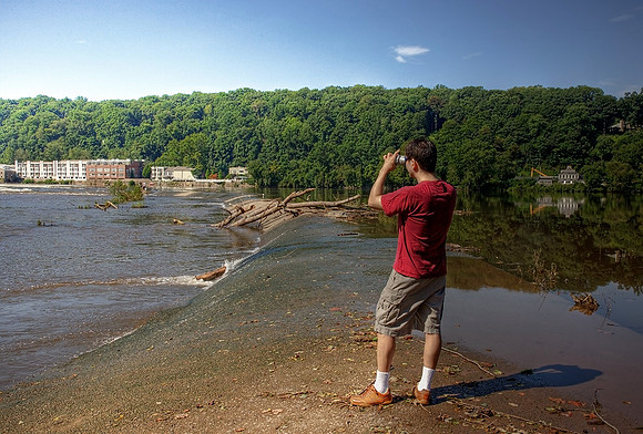 James in the middle of the Delaware