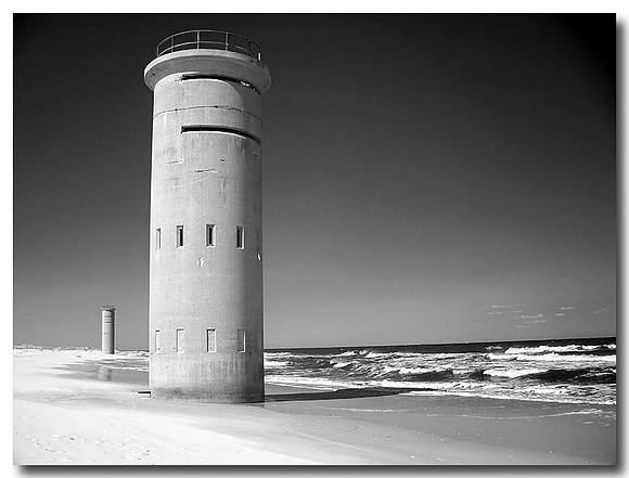 WWII Observation Tower in B&amp;W