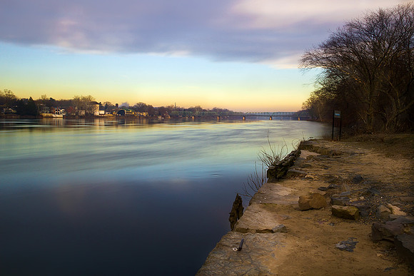 Looking Up-River towards the New Hope Bridge
