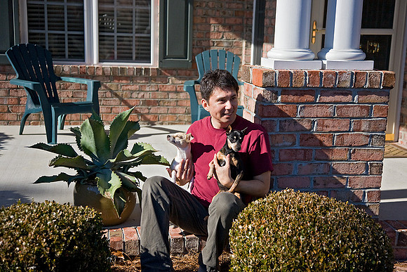 James with his new plant