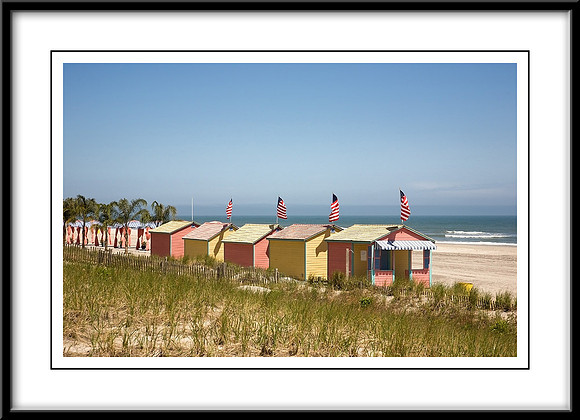 Cabanas along the beach in Atlantic City