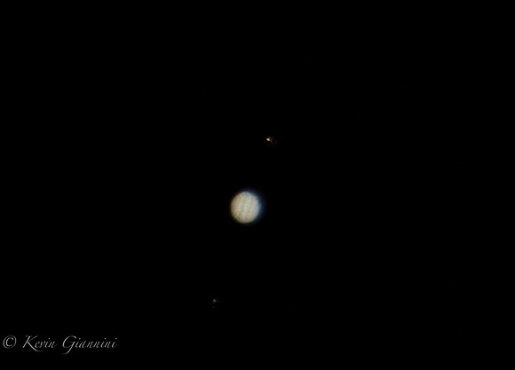Jupiter and two of its moons 3/2/2015